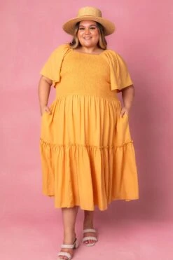 Lennon Dress In Mustard -Fashion Clothing Store lennone studio 05 463052