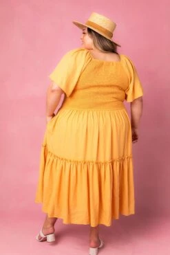 Lennon Dress In Mustard -Fashion Clothing Store lennone studio 09 211863
