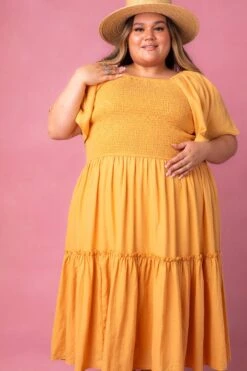 Lennon Dress In Mustard -Fashion Clothing Store lennone studio 10 760414