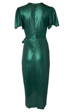 Lillie Dress In Metallic Green - FINAL SALE -Fashion Clothing Store lillie back 515088