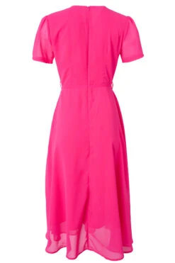Lucy Dress In Hot Pink -Fashion Clothing Store lucky hotpink back