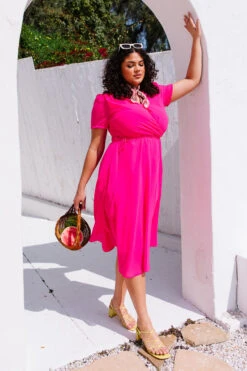 Lucy Dress In Hot Pink -Fashion Clothing Store lucyhotpink 3