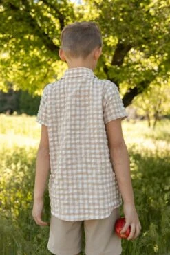 Madeline Boys Shirt In Tan Gingham - FINAL SALE 13 Madeline Boys Shirt In Tan Gingham - FINAL SALE -Fashion Clothing Store madeline tan gingham boyshirts 01 186353