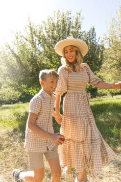 Madeline Boys Shirt In Tan Gingham - FINAL SALE 14 Madeline Boys Shirt In Tan Gingham - FINAL SALE -Fashion Clothing Store madeline tan gingham boyshirts 17 790616