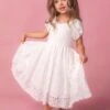 Mini Marigold Dress In White Eyelet