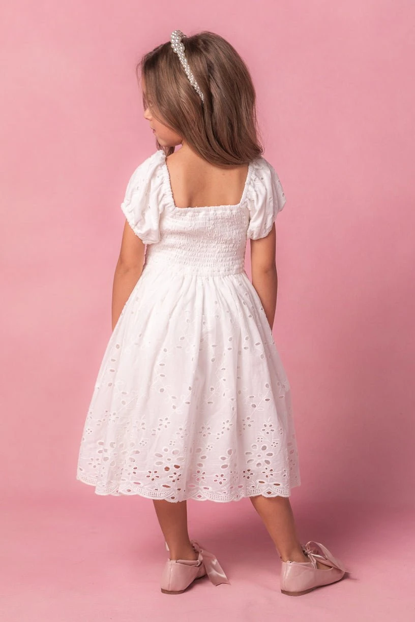 Mini Marigold Dress In White Eyelet 3 Mini Marigold Dress In White Eyelet - Image 3