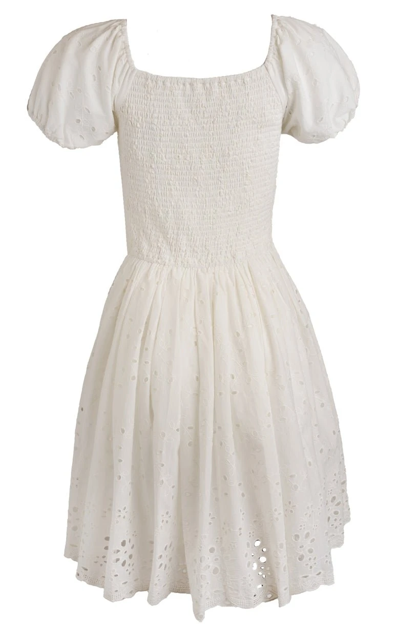 Marigold Dress In White Eyelet 7 Marigold Dress In White Eyelet - Image 7