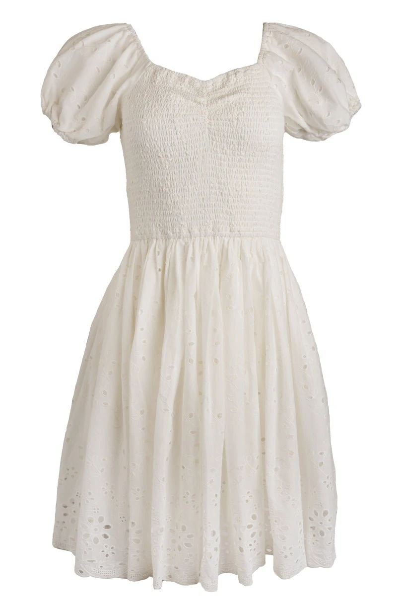 Marigold Dress In White Eyelet 6 Marigold Dress In White Eyelet - Image 6
