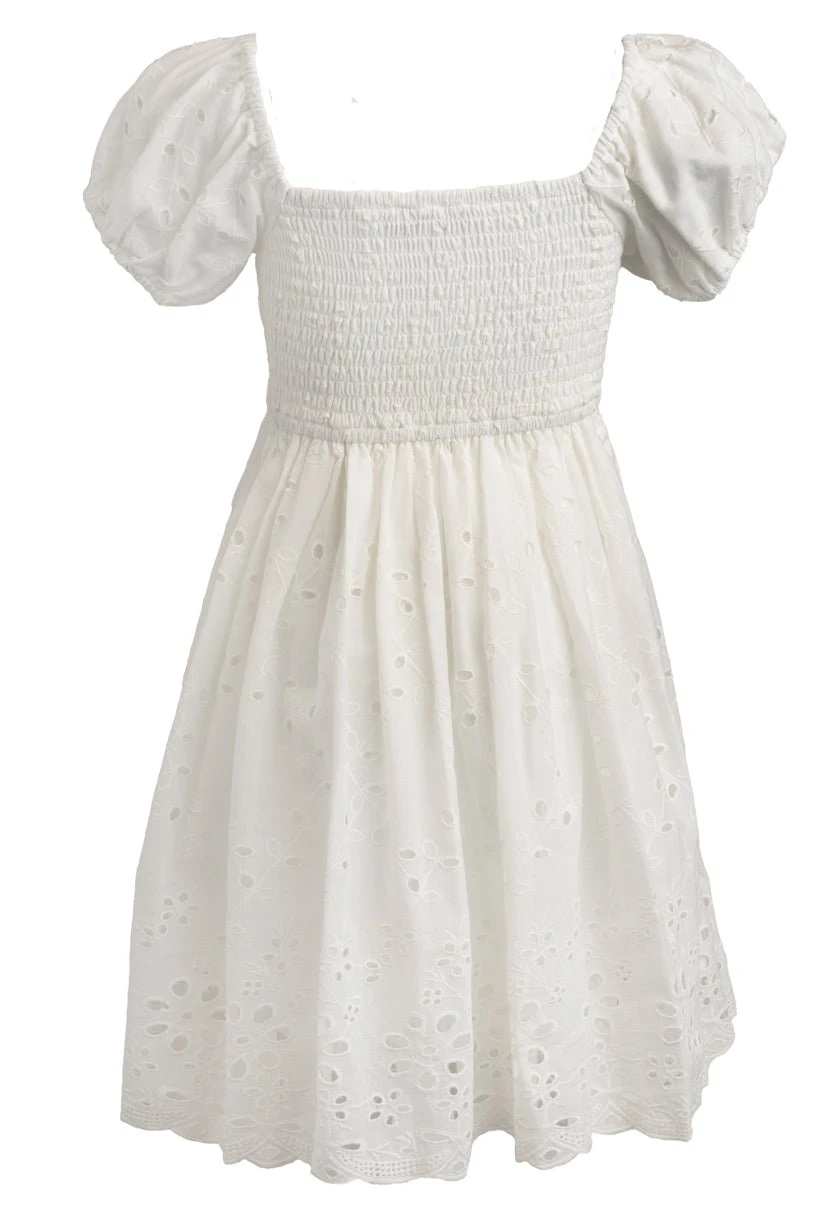 Mini Marigold Dress In White Eyelet 8 Mini Marigold Dress In White Eyelet - Image 8