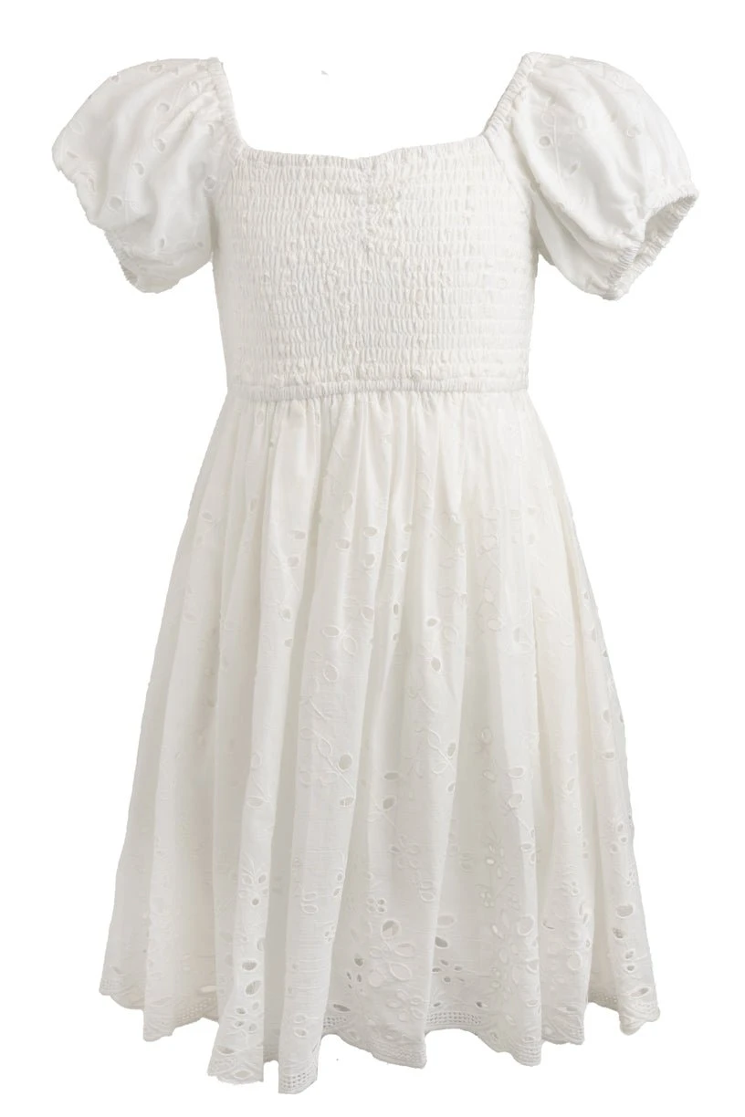Mini Marigold Dress In White Eyelet 7 Mini Marigold Dress In White Eyelet - Image 7