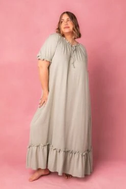 Petra Short Sleeve Night Dress In Green -Fashion Clothing Store petrashort studio 01 562736