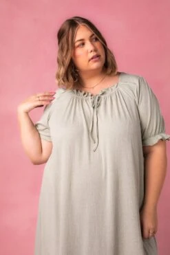 Petra Short Sleeve Night Dress In Green -Fashion Clothing Store petrashort studio 05 512699