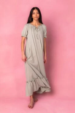 Petra Short Sleeve Night Dress In Green -Fashion Clothing Store petrashort studio 07 228190