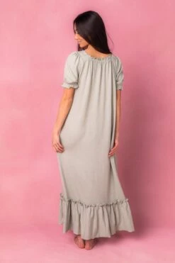 Petra Short Sleeve Night Dress In Green -Fashion Clothing Store petrashort studio 10 899677