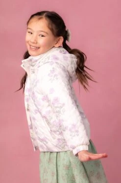 Mini Quilted Jacket In Lavender Floral -Fashion Clothing Store pufferlavender 5 368505