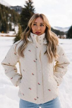 Quilted Jacket In Delicate Zinnia -Fashion Clothing Store pufferzinnia 32 134827