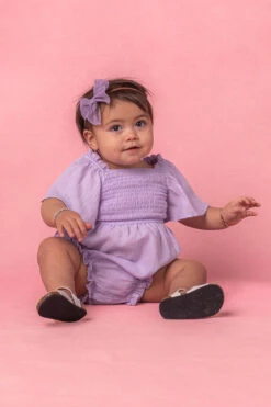 Baby Lennon Romper In Lavender