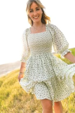 Short Madeline Dress In Blue - FINAL SALE -Fashion Clothing Store short madeline blue 02 622514