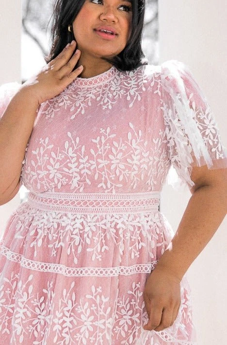 Sicily Dress With Flutter Sleeves In Pink - FINAL SALE 9 Sicily Dress With Flutter Sleeves In Pink - FINAL SALE - Image 9