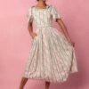 Sonnet Midi Dress In Vintage Rose