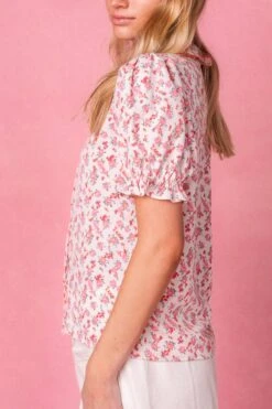 Sophia Blouse In Coral Floral -Fashion Clothing Store sophiacoral studio 13 559566
