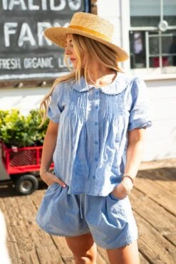 Betty Shorts In Blue -Fashion Clothing Store spring2 19 375fb9db 6fa8 40f0 ab93 ab479132edbd 338258