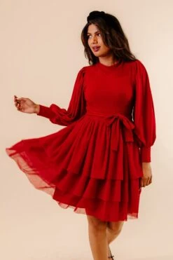 Short Cosette Dress In Red - FINAL SALE -Fashion Clothing Store studio 156 609673
