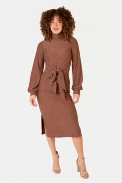 Jensen Dress In Mocha - FINAL SALE -Fashion Clothing Store studio f23 08 931368