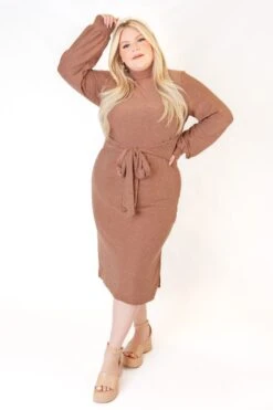 Jensen Dress In Mocha - FINAL SALE -Fashion Clothing Store studio f23 46 501817