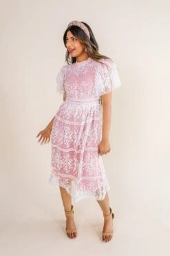 Sicily Dress With Flutter Sleeves In Pink - FINAL SALE 35 Sicily Dress With Flutter Sleeves In Pink - FINAL SALE -Fashion Clothing Store studio sicily pink 01 337482