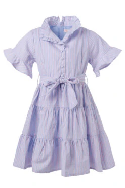 Mini Sutton Dress In Pinstripe -Fashion Clothing Store sutton pinstripe mini front
