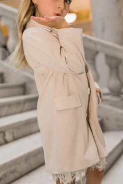 Mini Tabitha Coat In Cream Suede - FINAL SALE -Fashion Clothing Store tabitha cream mini 15 796682