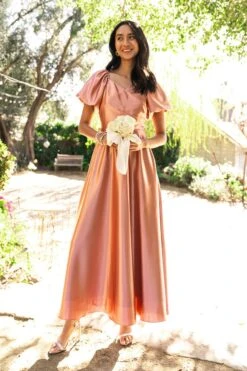 Tessie Dress In Apricot Crush -Fashion Clothing Store tessie 07 352993