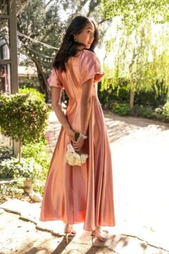 Tessie Dress In Apricot Crush -Fashion Clothing Store tessie 08 198528