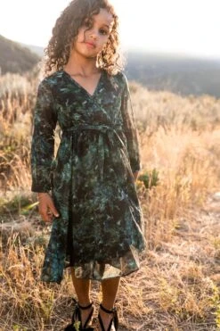 Mini Laney Dress In Green Watercolor - FINAL SALE -Fashion Clothing Store web FALL Lyla Laney 1960 554321