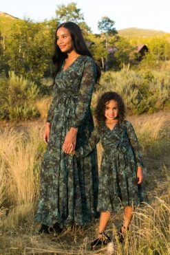 Laney Dress In Green Watercolor - FINAL SALE -Fashion Clothing Store web FALL Lyla Laney 1982 525657