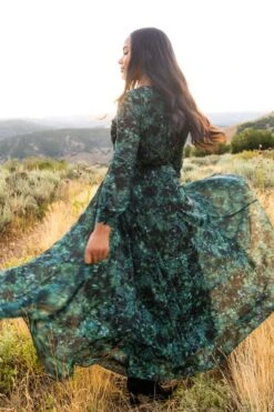 Laney Dress In Green Watercolor - FINAL SALE -Fashion Clothing Store web FALL Lyla Laney 2010 182338