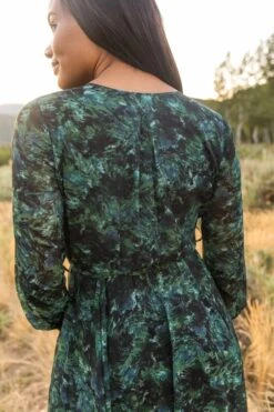 Laney Dress In Green Watercolor - FINAL SALE -Fashion Clothing Store web FALL Lyla Laney 2038 555415