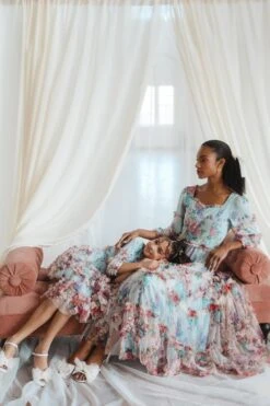 Catherine Dress In Blue Floral -Fashion Clothing Store web lovers3 06