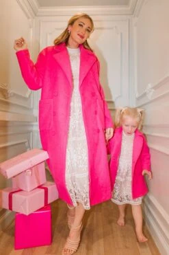 Mini Polly Coat In Hot Pink -Fashion Clothing Store websize 009 612745