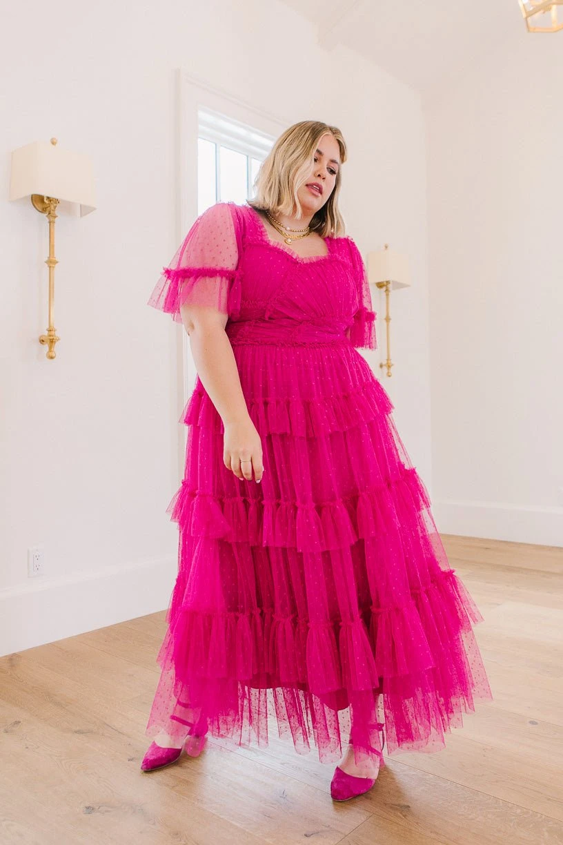 Whimsical Dress With Sweetheart-Neck In Fuchsia - FINAL SALE 12 Whimsical Dress With Sweetheart-Neck In Fuchsia - FINAL SALE - Image 12