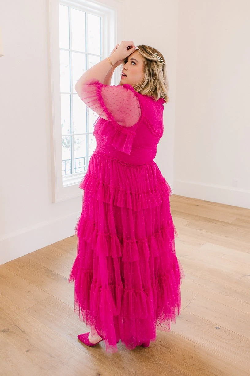 Whimsical Dress With Sweetheart-Neck In Fuchsia - FINAL SALE 10 Whimsical Dress With Sweetheart-Neck In Fuchsia - FINAL SALE - Image 10