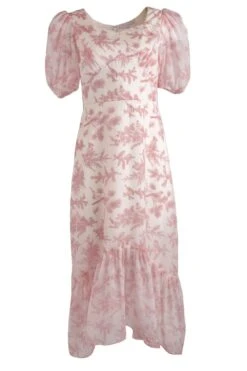 Wren Dress In Pink Toile - FINAL SALE -Fashion Clothing Store wren pink front 148624